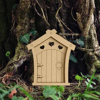 1 ADET DIY Peri Bahçe Süslemeleri Minyatür Gnome Ev Pencere Kapı Ağaçları Yard Sanat Bahçe Heykel Dekor Peri Kapı Dıy