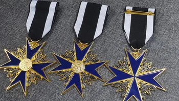 1 ADET Prusya Alman Büyük Mavi Demir Marx Çapraz 74mm Madalya Pin Rozeti Takı Aksesuarları