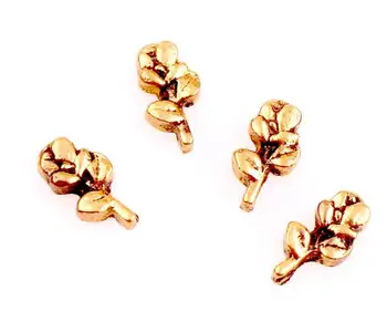 (20 , 50) adet / grup Altın Gül Çiçek Yüzen Madalyon Charms Fit DIY Manyetik Yüzen Madalyon Moda Takı