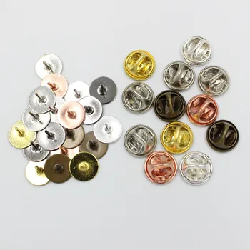 20 adet (Pin+ Geri) Bıçaklama Broş Pin Ayarları 10mm 15mm Düz Taban Broş Pins Kelebek Toka DIY Takı Bulguları