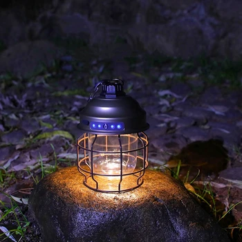3 Taşınabilir 1 lamba kamp Metal şarj edilebilir Vintage asılı ışık ışıkları açık fenerler fener yumuşak / sıcak / doğa çadır