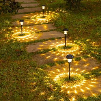 4 Paket Güneş veranda ışıkları Açık Su Geçirmez Bahçe çim lambası LED peyzaj aydınlatması Otomatik açık/Kapalı Kaldırım Yolu Yard Deco
