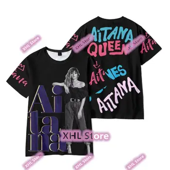 Aitana Şarkıcı T-shirt Baskı Yaz Sokak Erkek / Kadın Streetwear Tshirt Kısa Kollu Çocuklar Üstleri Aitana Kraliçe Logo Elbise Graffiti