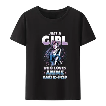 Anime KPop Kız Modal Baskı T Shirt Hip-Hop yaz giysileri Kadınlar için Komik Desen Tee Genç Kızlar Goth Y2k Moda Camisetas