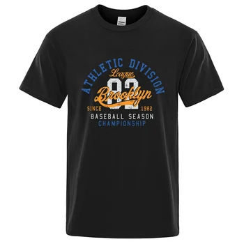 Atletik Bölümü Ligi 82 Brooklyn Beyzbol Sezon T-Shirt Erkek Giysileri Yaz Gevşek Tee Pamuk Casual Tshirt Boy T Shirt