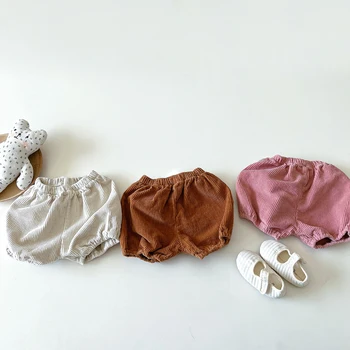 Bebek Kız Erkek Rahat Şort Yaz Kadife kısa pantolon Yürümeye Başlayan Kızlar için Cepler Tasarım Giyim Çocuk Pantolon 0-24M