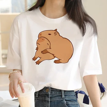 Capybara t-shirt kadın manga t shirt kız Japon giyim