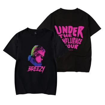 Chris Brown kısa kollu tişörtler Moda Tee Gömlek Unisex Streetwear Harajuku Kadın Erkek Baskı Yüksek Sokak Rapçi Rahat