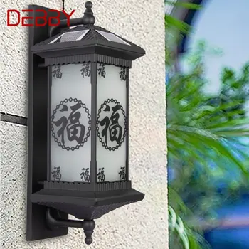 DEBBY güneş duvar lambaları Modern çin açık siyah aplik ışık LED su geçirmez IP65 ev Villa sundurma avlu