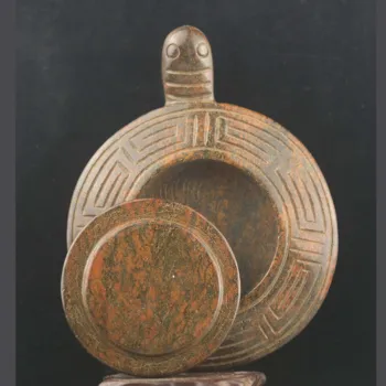 Eski Çin doğal yeşim el oyması heykeli ejderha kaplumbağa kutusu inkstone