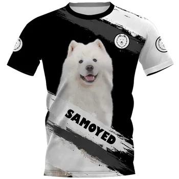HX Hayvanlar Köpekler Samoyed T-shirt 3D Grafik Köpek Daha iyi Yaşam T-Shirt Tüm Baskı Hayvanlar Kazak Tees Harajuku Streetwear