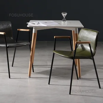 İskandinav Basit Geri Ev yemek sandalyeleri Küçük Aile Kol Dayama yemek odası mobilyası Modern Masa Tabure Kahve Dükkanı Müzakere Sandalye