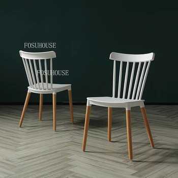 İskandinav Ev Mobilyaları plastik yemek sandalyeleri Yaratıcı Tasarımcı Müzakere Yemek Sandalyesi Basit Balkon Arkalığı Plastik Sandalye