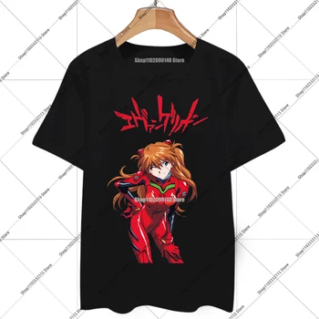 Japonya Anime EVA T-shirt Eğlence Sokak Harajuku Akira Ayanami Baskı T-shirt Yaz Kısa Kollu Sokak Elbise Manga Üst T-shirt