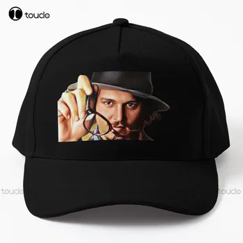 Johnny Depp beyzbol şapkası Johnny Depp Bayan şapkaları Hip Hop şoför şapkaları Sokak Kaykay Denim Renk güneş şapkaları Ayarlanabilir Karikatür