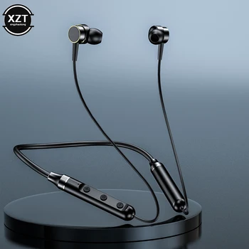 Kablosuz Bluetooth 5.1 Boyun Kulaklık Stereo Silikon Su Geçirmez Spor Kulaklıklar Gürültü Önleyici Mikrofon