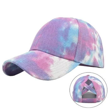 Kadın Ayarlanabilir Hip Hop Kravat boyalı Şapkalar 2023 At Kuyruğu beyzbol şapkası Kadın Snapback Şapka Örgü Kapaklar Yaz güneş şapkası bayanlar İçin