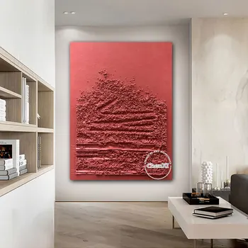 Kırmızı Veya Kahverengi Soyut dekoratif tablolar 100 % Handpainted Yağlıboya Tuval Üzerine Büyük Duvar Sanatı yatak odası Süslemeleri Çerçevesiz