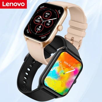 Lenovo P60 Smartwatch Erkekler 1.96 inç 320 * 386 Ekran Bluetooth Çağrı Kalp Hızı Uyku Monitör 100 Spor Modelleri Akıllı İzle Kadınlar