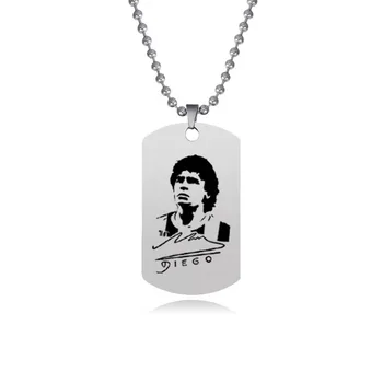 Maradona boncuklu kolye futbol süper yıldız paslanmaz çelik etiket kolye hayranları hediyeler