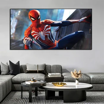 Marvel Kahramanlar Dekoratif Boyama Film Örümcek Adam sanat posterleri Modern Ev Oturma Odası çocuk oda duvar dekoru Tuval Duvar
