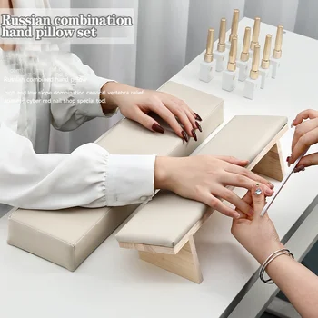 Masif ahşap Eğimli Nail Art El yastık takımı manikür masası El Yastık Tutucu Kol Dayanakları Nail Art Standı 2 Adet Kiti