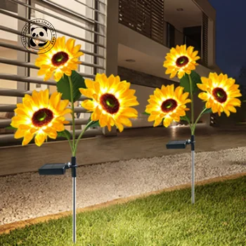 Modern Basit Bahçe Güneş Lambası LED açık alan su geçirmez projektör IP65 Ayçiçeği 1.2 / 600mAh Çim Parkı Festivali Dekorasyon renkli ışıklar