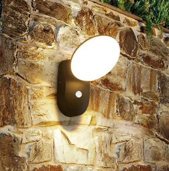 Modern Su Geçirmez Dış Duvar Lambası PIR Hareket Sensörü Duvar Lambası 12W Bahçe Sundurma Balkon Adım Ön Kapı Duvar Lambası