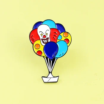Palyaço Balon Broş Gökkuşağı Renk Sıcak Hava Balon Şanslı gemi Karikatür Emaye broş Tatlı sevimli rozeti Çocuklar hediye Sırt Çantası pin