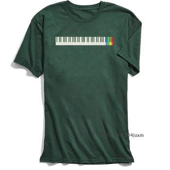 Prelude erkek Üstleri T-Shirt Piyano Tişörtü 2018 Moda Kısa Kollu T Shirt Yaz Sonbahar %100 % Pamuklu Kumaş Yeşil Tshirt 90 s