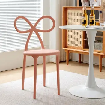 Sevimli Pembe Plastik yemek sandalyeleri Modern İskandinav Salonu Ucuz yemek sandalyeleri Tek Moda Bekleyen Sillas İç Dekorasyon