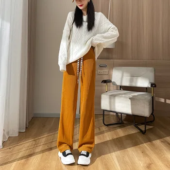 Sonbahar Kış Kadın Sweatpants Bayanlar Moda Giyim Elastik Bel Baggy Ter Pantolon Büyük Boy Kore Tarzı Rahat Pantolon S-4XL