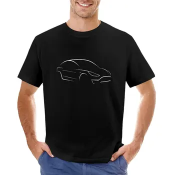 Tesla Modeli 3 Araba Meraklısı Tasarım T-Shirt büyük boy t shirt Büyük boy t-shirt erkek grafik t-shirt