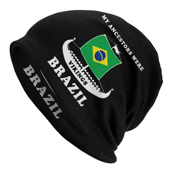 Unisex Kış Sıcak Kaput Homme örgü şapkalar Moda Atalarım Vardı Vikings Brezilya Bere Kap Kayak Brezilyalı Gurur Kasketleri Kapaklar