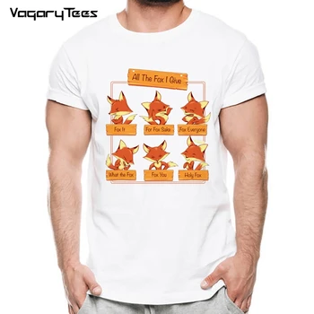 VagaryTees 2020 Yeni Marka erkek Tilki Baskılı yazlık kısa kollu t-Shirt O-boyun Modal Hipster Tees Tops
