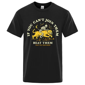 Yaratıcı Kelime Kafatası Tames Tigers Baskı Erkekler T Shirt Gevşek Yaz Streetwear Casual Hip Hop Tee Elbise Pamuk Nefes Tops
