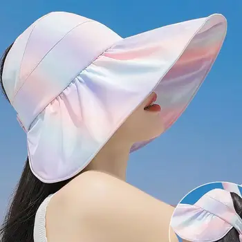 Yaz Katlanabilir Geniş Ağız güneş şapkası UV Koruma Boş silindir şapka Plaj güneş şapkası Büyük Ağız güneş şapkaları Kadınlar için Şapkalar Kadınlar için