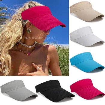 Yaz Nefes Hava güneş şapkaları Erkekler Kadınlar Ayarlanabilir Vizör UV Koruma Üst Boş Katı Spor Tenis Golf Koşu Güneş Koruyucu Kap