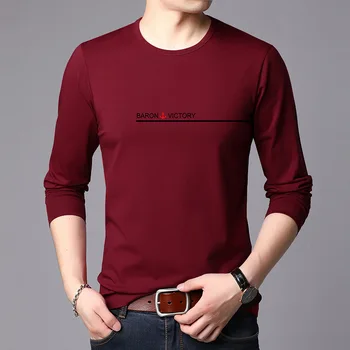 Yüksek Kalite 2023 Yeni Moda Marka T Shirt Erkek Kore Baskı Trendleri Streetwear Tops Tek Parça uzun kollu tişört Erkek Giyim